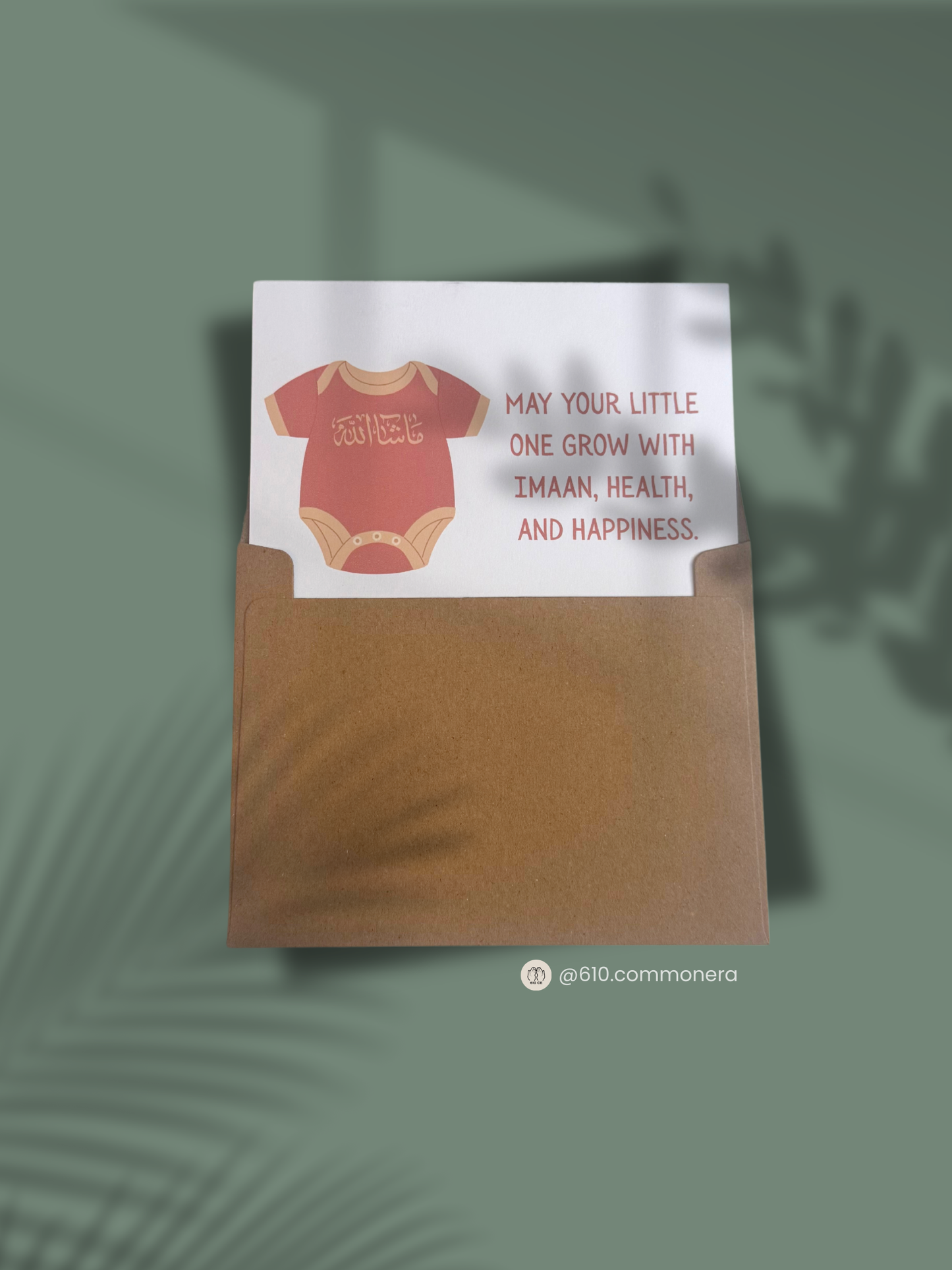 Mashallah Onesie - Baby Greeting Card