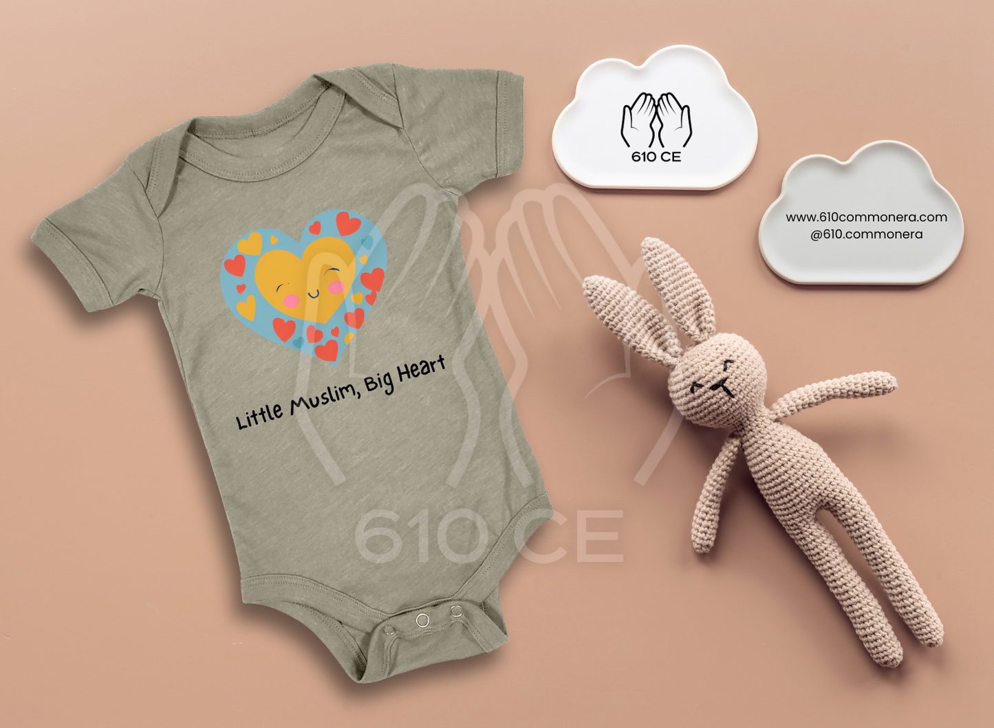 Heart - Mini Muslim Short Sleeve Onesie