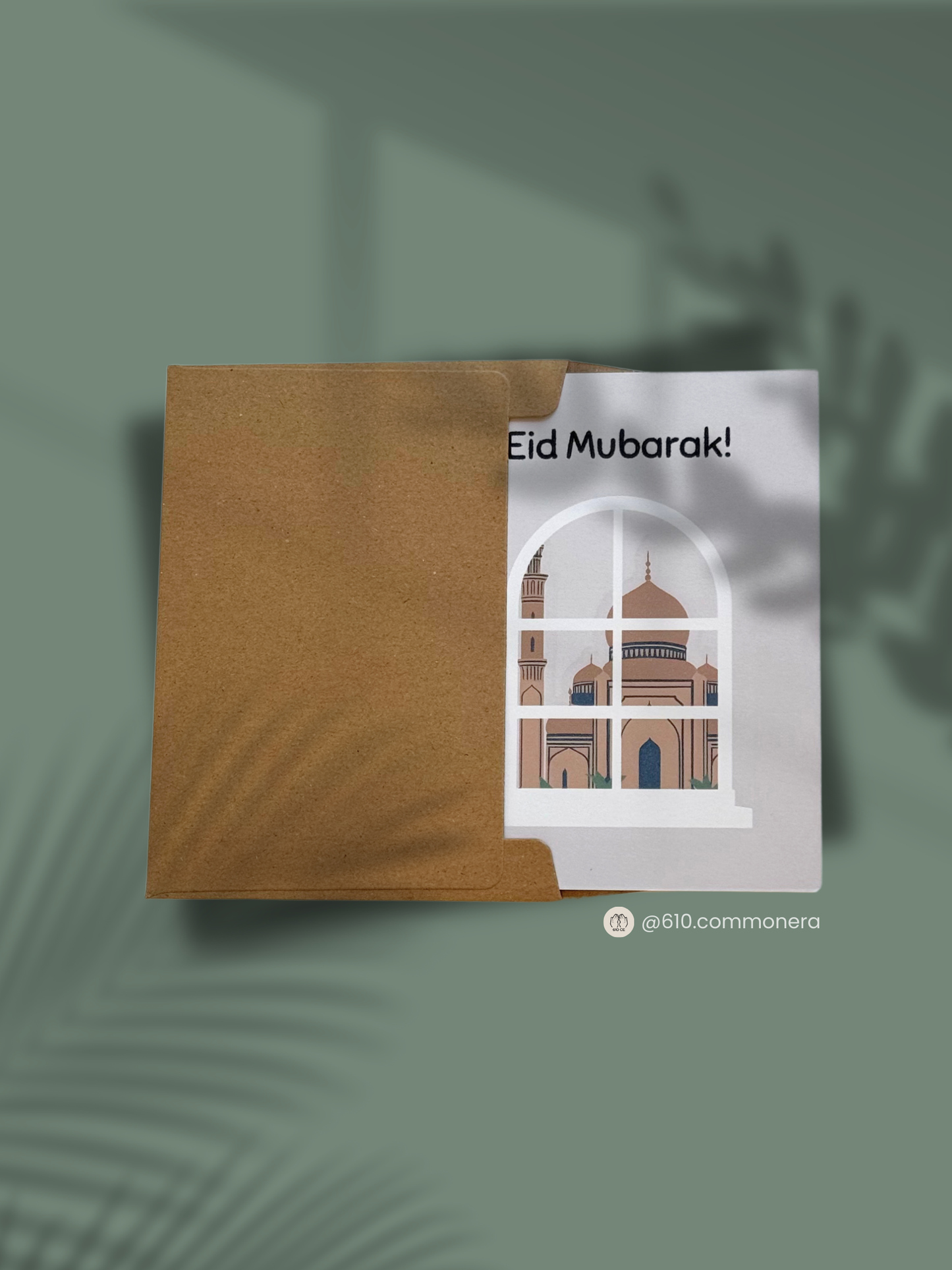 Window to Eid: Mubarak and Mosque Greeting Card