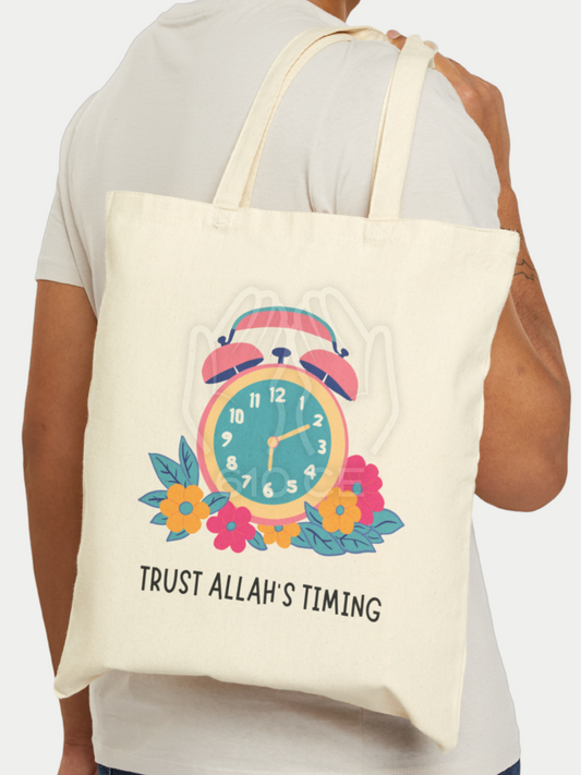 Trust Allah's Timing - Cotton Canvas Tote Bag